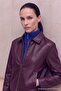 Plum Regular Fit Faux Leather Jacket with Stitching Detail Coattwoaw27Mo00053 - 4