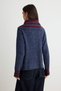 Navy Blue Soft Textured Turn-Down Collar Color Block Knitwear Cardigan Twoaw27Hi00032 - 4