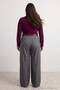 Plum Sandy Shirred Detailed Long Sleeve Knitted Plus Size Blouse Tbbaw26Af00104 - 6