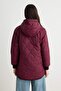 Burgundy Regular Fit Double-Sided Hooded Plush Quilted Inflatable Coat Twoaw24Mo00018 - 6