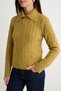 Oil Green More Sustainable Hair Weave Detailed Polo Collar Knitwear Sweater Twoaw27Kz00246 - 3