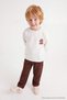 Brown Boy's Printed Knitted Top and Bottom Set Tkdaw27Au00056