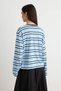 Açık Mavi Çizgili Regular/Normal Kalıp Pamuklu Örme T-Shirt TWOAW27TS00135 - 4