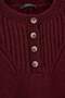 Burgundy Soft Textured Basic Half Placket Knitwear Sweater Twoaw27Kz00265 - 6