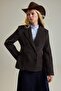 Koyu Kahverengi Kadife Blazer Ceket TWOAW27BC00055