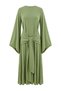 Green Waist Tie Detailed A-Line/A-Line Bell Form Maxi Knitted Dress Tpraw27El00020 - 5