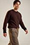 Brown Regular Cut Stitched Detail Knitwear Sweater Tmnaw27Kz00013 - 4