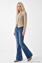 Blue Low Waist Flare Jeans with Slight Stretch Waist Detail Twoaw27Je00256 - 4
