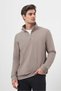 Men's Gray Zippered Bato Collar Sweatshirt