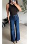 Navy blue wide leg jeans - 6