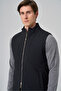 Men's Black Polyamide Sports Hidden Pocket Zippered Vest - 4
