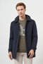 Men's Navy Blue Polyamide Snap Hooded Jacket - 2