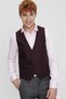 Men's Burgundy Jacquard Slim Fit Slim Fit Vest - 3