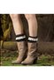 Fashionable, Stylish, Knitted Lace, Soft Inside the Boot, Flexible, Leg Warmers for Women - Dark Brown Acr7565 - 2