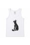 Moonlit Gaze Cat & Crescent Graphic Tank Top