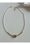 Pink Beaded Heart Steel Necklace 40+5Cm-Gold Color Acr6067 - 2