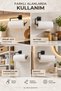 Adhesive Black Square Open Solo Towel Holder Towel Rack - 9