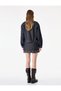 Regular Buttoned Pocketed Cotton Plaid Layered Mini Denim Skirt - 5
