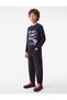 Cotton Long Sleeve Crew Neck Space Printed T-Shirt - 2