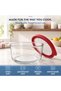 TrueSeal 946ml / 4 Cup Round Glass Food Storage Container with Cherry Red Airtight Lid, Leak Resistant, Microwave, Oven, Freezer & Dishwasher Safe - 2