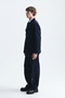 Oversized Double-Breasted navy blue suit set - 5