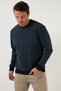 Slim Fit Crew Neck Cotton Pullover Men's Sweatshirt 456201 - 5