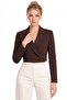 Bitter Brown Women's Regular Fit Double Breasted Woven Crop Blazer Jacket - Stylish & Sporty - 4