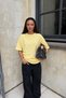 Women's Oversize T-Shirt Polka Muse Polka Dot Yellow – Crew Neck, Comfortable Fit, 100% Cotton - 3