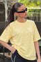 Women's Oversize T-Shirt Polka Muse Polka Dot Yellow – Crew Neck, Comfortable Fit, 100% Cotton