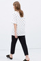 Women's Oversize T-Shirt Polka Muse Polka Dot White – Crew Neck, Comfortable Fit, 100% Cotton - 2