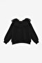 Black Tulle Collar Detailed Girls' Sweatshirt - Zora - 2