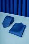 Blue Water and Stain Resistant 7 cm Tie and Handkerchief Set - 5