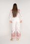 بنطلون نسائي طويل وواسع منقوش - 4