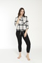 Women's Cotton Plaid Lumberjack Shirt and Knitted Pants Bottom-Top Set 22025 - 4