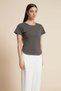 Solid Round Neck Short Sleeve Blouse - 5