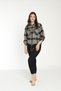 Women's Cotton Plaid Lumberjack Shirt and Knitted Trousers Bottom - Top Set / Black - Khaki 22026 - 5