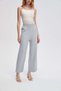 Solid Wide-Leg Pants - 4