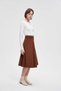 Solid Midi Skirt with Waist Belt - 7