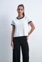 Solid Ribbed Half-Sleeve Top - 6