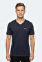 Rivaldo in Men's V-Neck Navy Blue T-Shirt