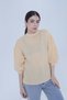 Women's Solid Open-Back Puff Sleeve Blouse - 3