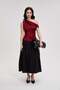 Plain Flare Midi Skirt - 5