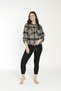 Women's Cotton Plaid Lumberjack Shirt and Knitted Trousers Bottom - Top Set / Black - Khaki 22026 - 2