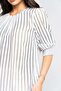 Striped Blouse with Solid 3/4 Sleeves - 6