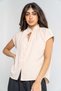 Solid Front-Button Blouse with Short Sleeves - 2