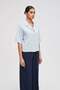 Solid Buttoned Half-Sleeve Top - 3