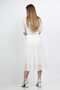 White Plain Midi Belted Dress - 4