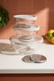 Pro Prep 9 Piece Grater Glass Storage & Mixing Container Cream - 7