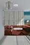 Olivia Home Rope Tensioned Height Adjustable Gray Cream Striped Balcony Curtain Thick Fabric - 2