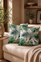 2-Piece Digital Printed Throw Pillow Cover Green Leaf Pattern